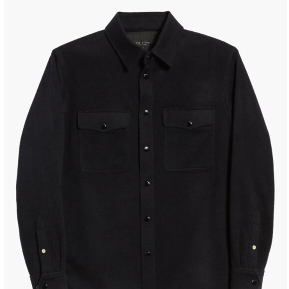 rag & bone - Jack Slim Fit Wool Blend Shirt Jacket NWT - Navy/Black - Picture 4 of 14